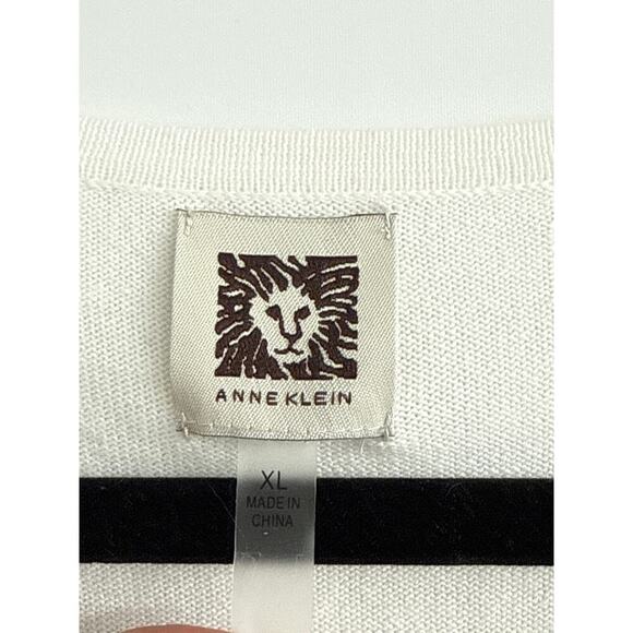 Women’s Sweater Tunic Sz XL White Black Floral Boho Work to weekend Layering - Picture 7 of 9